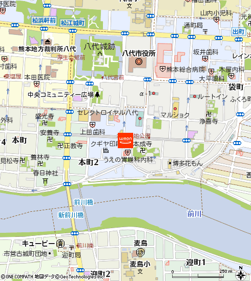 油屋呉服店付近の地図